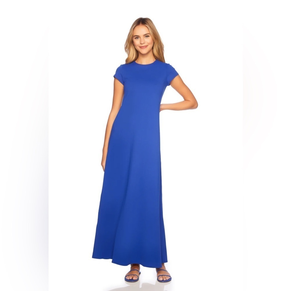 Susana Monaco NWT Crew Short Sleeve Dress in Nocturnal Blue (0162)